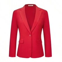 KELYAA Women's 3 Piece Suit Lady Business Casual Office One Button Slim Fit Blazer Jacket Vest Pants Set - 紅色 - 查看 2
