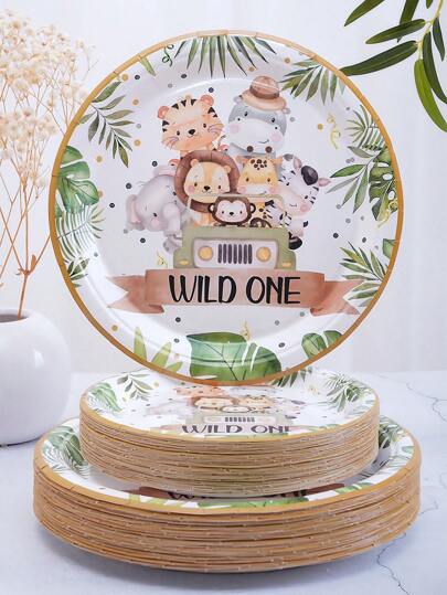 24/12 Pcs Cartoon Theme Paper Plates, 7 Inch Paper Plates, 9 Inch Paper Plates, Disposable Party Trays, Party Supplies, Party Decorations, Dessert Plates, Suitable For Parties, Gatherings, BBQs, Picnics, Camping, Birthday Parties, Restaurant Decor, Kitchen, Bridal Showers, Etc.