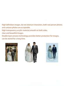 1/2/5件装定制照片婚礼人物亚克力桌面立牌，个性化办公桌配件，女士适用，个性化定制人物立牌，定制收藏亚克力展示架，可定制双面婚礼人物礼物，生日毕业礼物，温馨氛围，秋季家居焕新，家居和谐，办公室装饰，优雅生活，永恒之爱 - 風格A - 查看 5