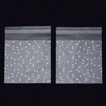 100 piezas/paquete Bolsas con cierre de plástico con estampado de lunares de moda, empaque transparente mate para aretes, collares, pulseras, almacenamiento y exhibición - bolsa - Ver 8