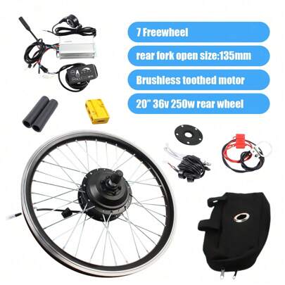 Futchoy Futchoy Elektrofahrrad Umbausatz 20 Zoll E-Bike Conversion Kit 36V Elektrofahrrad Vorderrad/Hinterrad Umbausatz Motor E-Bike Conversion Kit