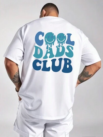 Summer New Men's Outdoor Sports T-Shirt, "Cool Dad Club" Graphic Print, Suitable For Gifts, For Going Out, For Friends, Hiking Fishing T-Shirt Suitable For Daily Wear, Outdoor Travel Men's Sweatshirt, Father's Day Gift, Christmas Gift For Dad, Daily Casual Short Sleeve T-Shirt