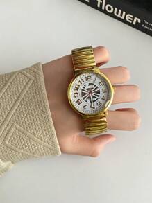 1 件男士复古石英表，配有弹性表带，圆形表盘，时尚酒桶形设计，简约而优雅 - Men's Watches - 查看 9