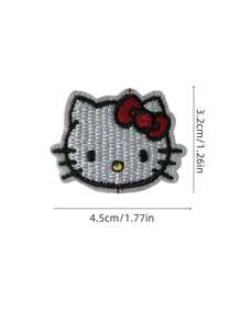 Sanrio 1 pezzo Patch termoadesivo carino con gattini cartoni animati e motivi anime, per decorare vestiti, t-shirt, borse, scarpe, ricamo su tessuto