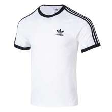 Adidas Originals 男裝T卹三葉草3-STRIPES TEE戶外出遊短袖運動休閒上衣 KB2460 - 白色 - 查看 4