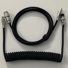 1,5 m weißes 2 Stücke Type-C zu USB Metall-Adapter-Steckverbinder abnehmbares Spielmechanisches Tastaturkabel Set mit Luftsteckerdaten und federnder Verlängerung Type-C Interface, Metallpilotstecker und Spiraldesign für DIY Gaming mechanische Tastaturen