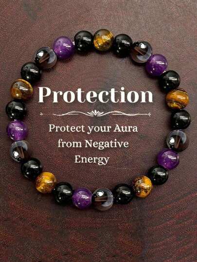 1pc Women's Beaded Elastic Bracelet, Bohemian Style Self-Care Jewelry, Gift