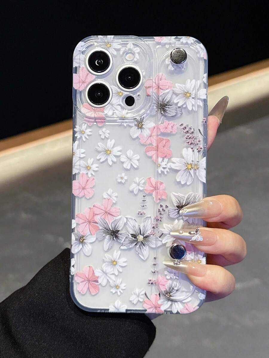 Floral Painted Space Case Shockproof Phone Case Compatible With Apple 11, 12 Pro Max, 13 Pro Max And More Waterproof Anti-Fall Scratch Resistant - Multicolor - View 1