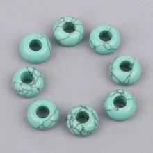 2 件/批天然石珠多色算盘形状大孔散珠适用于珠宝制作 DIY 项链手链配件 - Beads - 查看 18