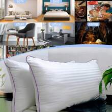 Bed Pillows For Sleeping 4 Pack Down Alternative Pillows King Size Set Of 4 Soft Hotel Collection Pillows For Side And Back Sleepers Gusseted Cooling Pillow - sọc màu hỗn hợp - Xem 7