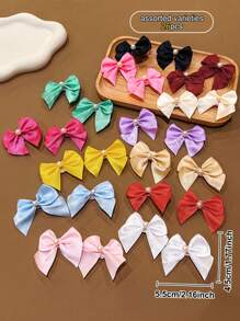 26pcs Colorful Bow Hair Clips, Random Colors, Cute For Little Girls - Multicolor - View 2