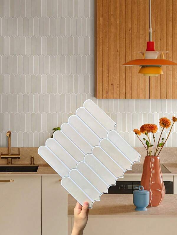 COMMOMY 1 pieza/10 piezas/20 piezas Azulejos de pared autoadhesivos mate Commomy, azulejos con escamas de pez que se pueden pelar y pegar, pegatinas de azulejos 3D para baño, paneles de pared 3D para interiores, decoración de cocina, decoración moderna de habitaciones
