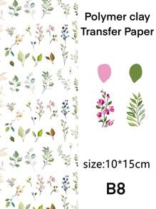 Boho Style Flower Clay Transfer Paper Flower Marble Transfer For Polymer Clay, Magic Transfer Paper For Polymer Clay Jewelry Earring Making Stickers
