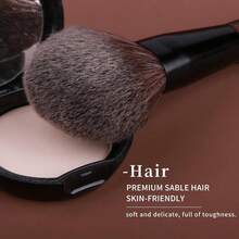 Natural Goat Hair Makeup Brush Set With Case, Natural Makeup Brushes, Natural Bristle Makeup Brushes, Natural Hair Makeup Brushes Set Professional, Walnut Cosmetic Brushes Makeup Set - MONI - Sable Hair Bamboo 9pcs - View 4