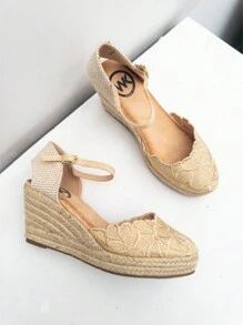 Women's Wedge Espadrilles, With High Platform, New Spring 2025 Collection, With A Very Cute Flower Design For Women, Estimated Delivery 1-3 Business Days (Peninsula) - 米色 - 查看 5