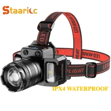 Staaricc 1/2/4pcs Set LED Motion Sensor Headlamp, IPX4 Waterproof HXP50 + COB Rechargeable Headlight For Outdoor Camping Fishing Cycling Climbing Sensors