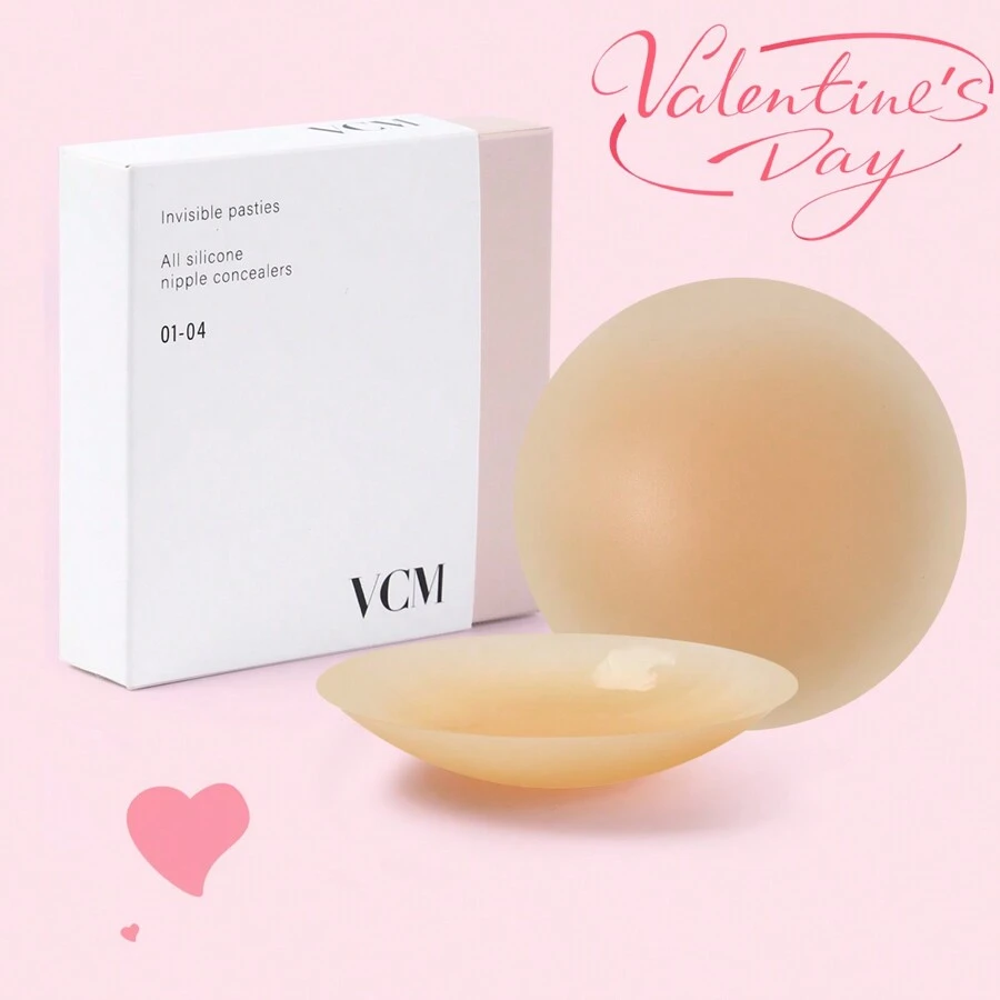 QTEEN TIME Women's Reusable Waterproof Nipple Patches, Women's Underwear Women's Comfortable Bra Set, Invisible Self-Adhesive Nipple Patches, Valentine's Day