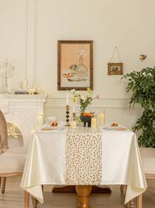 1 件 28x275 厘米/11x108 英寸桌旗卷，布艺星星、月亮、灯笼印花闪光桌布装饰，家居装饰桌面装饰中心装饰，金银色桌旗