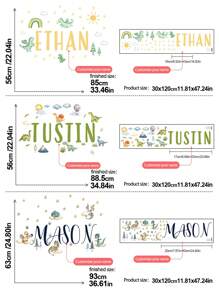 1pc Personalized Cartoon Dinosaur Name Art For Kids Boys Girls Nursery Bedroom Playroom Wall Decor, Preschool Wall Art Gift