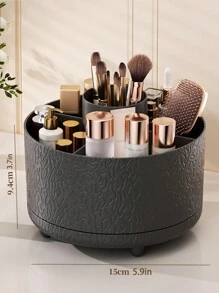 1pc Desktop Rotating Makeup Brush Holder, Cosmetic Storage Rack For Eyeshadow, Lipstick, And Brushes, Suitable For Room, Home, Bedroom, Bathroom, Desk, Accessory, Unique Gift