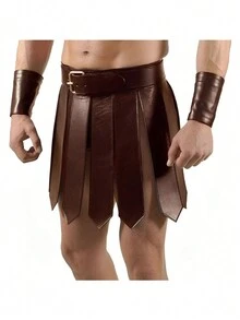 Fashion European Viking Style Medieval Leather Belt & Roman Skirt Warrior Costume