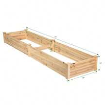Lifezeal Wooden Vegetable Raised Garden Bed Backyard Patio Grow Flowers Planter - 自然的 - 查看 2