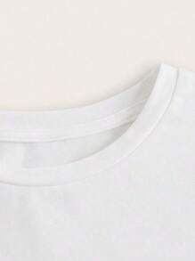 Seahawks Game Day Casual Printed Crew Neck Short Sleeve Slim Fit Cropped Women's Summer T-Shirt - 白色 - 查看 3