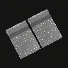 100 piezas/paquete Bolsas con cierre de plástico con estampado de lunares de moda, empaque transparente mate para aretes, collares, pulseras, almacenamiento y exhibición - bolsa - Ver 1