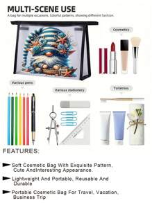 1 件，女士化妆包，旅行收纳包，零钱包，沙滩包，节日礼物，赠送朋友，波西米亚风 - 黑色 - 查看 6