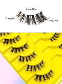Asiteo 10 paar halve wimpers natuurlijke look wimpers, donzige zachte en lichtgewicht nepwimpers, voor dagelijks gebruik make-up verlenging nepwimpers