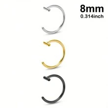 1/3pcs Fake Lip Ring Fake Piercing Stainless Steel Fake Nose Ring Septum Non Piercing Punk Women Body Jewelry