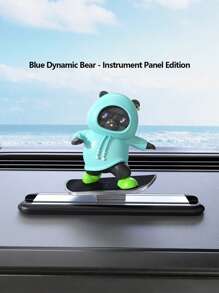 Skateboard Bear Sliding Ornament Car Dashboard Cartoon Moving Bear Decor, New Model - one-size - View 6