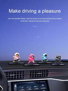 Skateboard Bear Sliding Ornament Car Dashboard Cartoon Moving Bear Decor, New Model - one-size - View 9