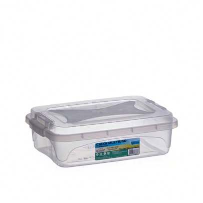 KIT 6 CAIXAS ORGANIZADORAS TRANSPARENTE 1,5 LITROS COM TRAVA