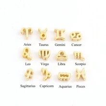 1pc Simple Zodiac Gold Color Stainless Steel Bead Chain Bracelets For Women