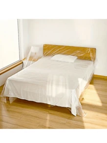 Super life 1 Piece 400cm*500cm Plastic Waterproof Dust Cover Transparent Furniture Protection Masking Film Dust Protection Film Living Room Kitchen Suitable For School, Office, Home, Travel, Bag, Storage - Clear - View 6