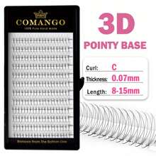 CoMango 120/240片 0.05/0.07mm 扇形預製假睫毛 3D 6D 10D 12D 14D 16D 尖頭假睫毛 柔軟俄式濃密仿貂毛假睫毛 睫毛簇 單片假睫毛 - C - 查看 11