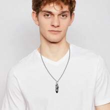 925 Sterling Silver St Michael Necklace  Archangel Michael Pendant Healing Crystal Point  Necklace Amulet Protection Catholic Jewelry For Men Women - 1 - 查看 4