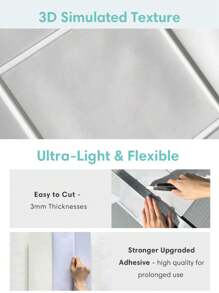 Commomy 1pc/10pcs/20pcs Matte 3D Tile Sticker, Peel And Stick Wall Panels Indoor, Grid Wall Stickers,Self-Adhesive Wall Tile For Home Decor,Kitchen,Living Room,Bathroom,Wall Decor