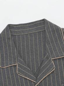 2pcs Men's Pajamas Set, Long Sleeve Top & Pants Sleepwear, Breathable And Moisture-Wicking, Spring/Autumn, Fall Winter Clothes