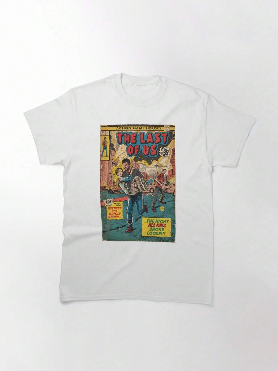 The Last Of Us - Intro Comic Cover Fan Art Classic T-Shirt, Women's T-Shirt, 220g Pure Cotton, Casual Crew Neck, Ideal For Traveling, Road Trips, Or Casual Days.