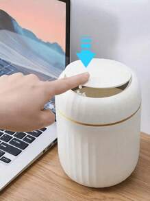 1 pezzo Mini bidone della spazzatura, piccolo cestino della spazzatura con coperchio, cestino dei rifiuti da scrivania in plastica, design con coperchio a cerniera per prevenire le perdite di odore, utilizzato per conservare bucce di frutta e ritagli di carta sulla scrivania per mantenerla ordinata, per il bagno, la scrivania dell'ufficio domestico, il tavolino da caffè, l'ufficio, il salotto, lo studio, per il ritorno a scuola - Multicolore - Visualizzare 8