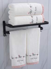 9/3/2/1 pieza Toalla de baño de felpa coral bordada con rosa, elemento floral de estilo pastoril y romántico, paño de lavado o toalla de baño suave y absorbente con encaje, decoración acogedora para el baño del hogar, regalo de San Valentín