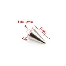 10pcs/Pack High Quality Stainless Steel Cone-Shaped Spike Pendant, Large Hole Cone Pendant, Long Bullet Nail Pendant, Conical Stainless Steel Pendant, Suitable For Hip-Hop, Rock, Gothic, Punk Style DIY Necklace, Bracelet, Jewelry Making, Accessory - Pointed Cone Pendant - View 14