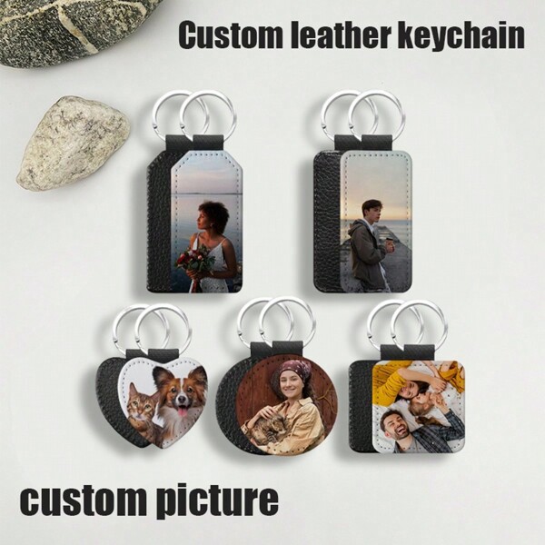 1pc Fashionable Customized Photo Car Keychain, Creative Pendant Keychain, Personalized Keychain With Photo, Custom Keychain