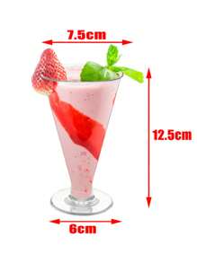 10/20pcs Transparent High-Quality Martini Plastic Cups, Dessert Cups, Cocktail Cups, Condiment Cups, Reusable, Suitable For Summer Parties, Weddings, Galas, Appetizers And Puddings - Multicolor - View 6