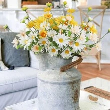 1/3PCS Kunstmatige Madeliefjesboeketten, 50cm Nepbloemen Met 5 Vorken, Kunnen Gebogen Worden En Verbleken Niet - Voor Bruiloftsdecoratie, Valentijnsdagdecoratie, Verjaardagsdecoratie, Jubileumdecoratie, Woondecoratie, Tafeldecoratie, Slaapkamer- En Badkamerdecoratie, Bureaudecoratie, Kamerdecoratiespullen, Herfstdecoratie, Herfstherfstdecoratie, Tafeldecoratie, Bloempotdecoratie