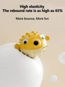 New Pet Puffer Fish Chew Toy, Dog Teething Anti-Bite Toy, Self-Entertainment Stress Relief Teeth Cleaning Food Puzzle Toy - Yellow - View 3
