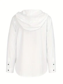 Men's Hooded Shirt - White - View 6