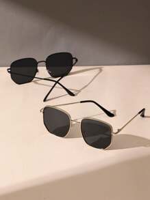 2pcs Elegant INS-Style Timeless Classic Fashion Fashion Glasses For Women, Suitable For Street Photography, Daily Life, Outdoor Leisure Activities, Fits Various Face Shapes, Ideal For Summer Beach Vacation, Outdoor Activities And Travel - 2pcs Gold, Black and Gray Combination - View 5